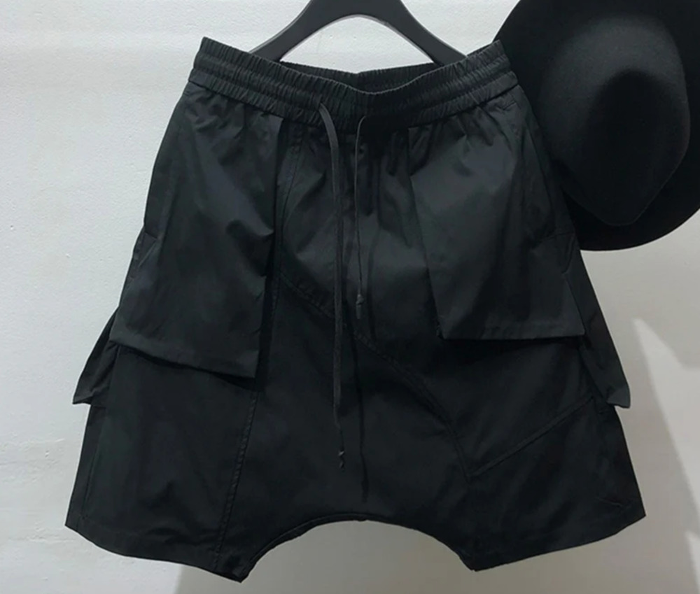 Men's Drop Crotch Shorts Black Small